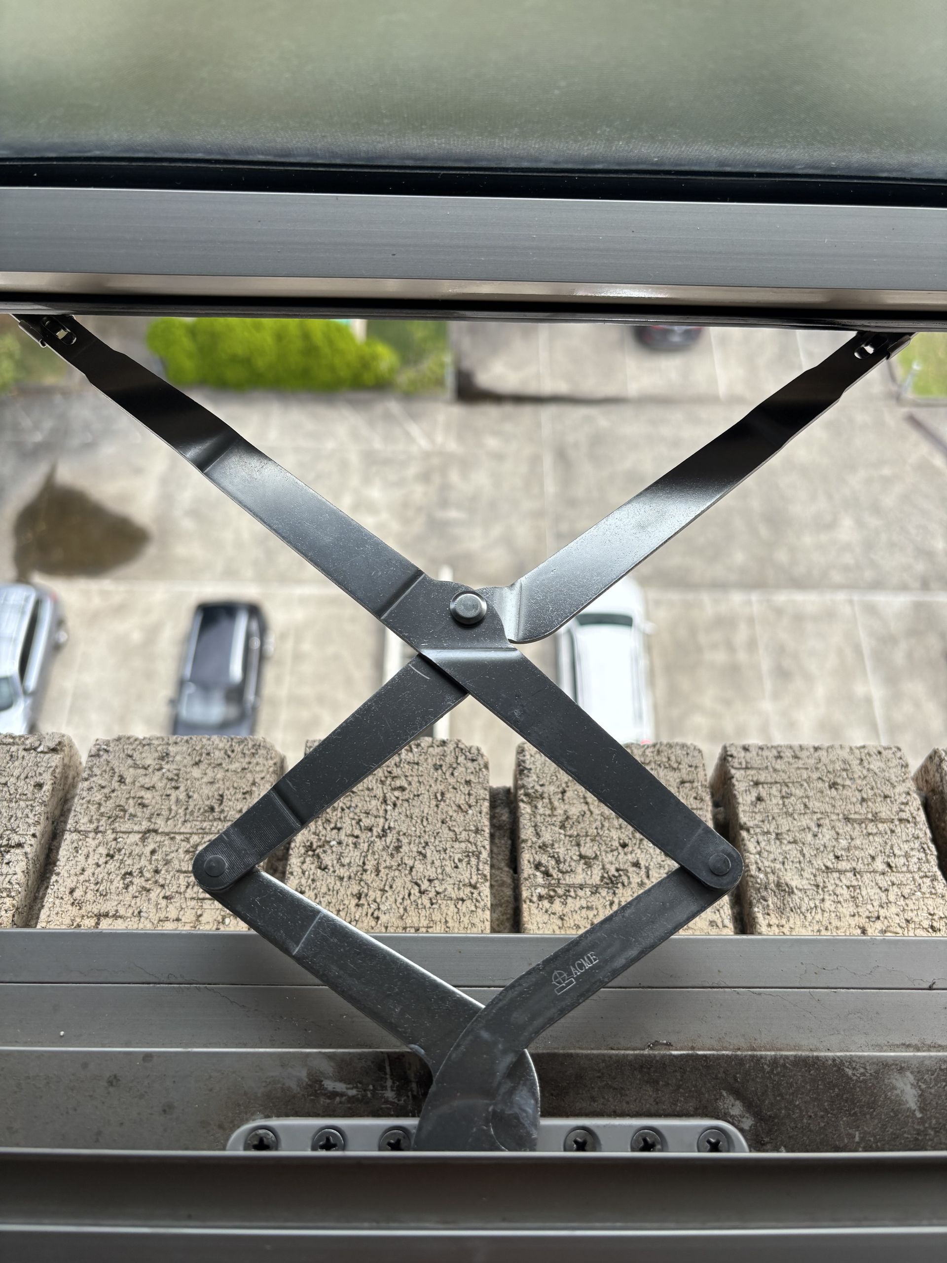 Silver Window Stay Hardware. X-shaped Metal Arms — Fix-A-Door in Terrigal, NSW