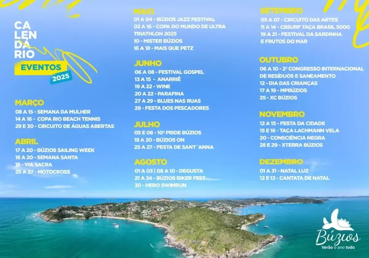 A flyer for ca len da rio shows the dates of events