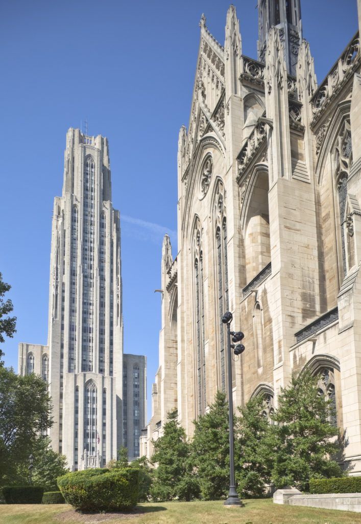 The Cathedral of Learning and the Heinz Chapel.