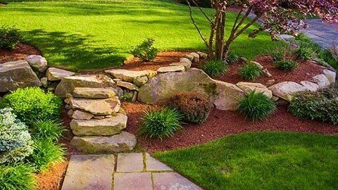 Rock stair landscaping - Residential Lawn Care in Severna, MD