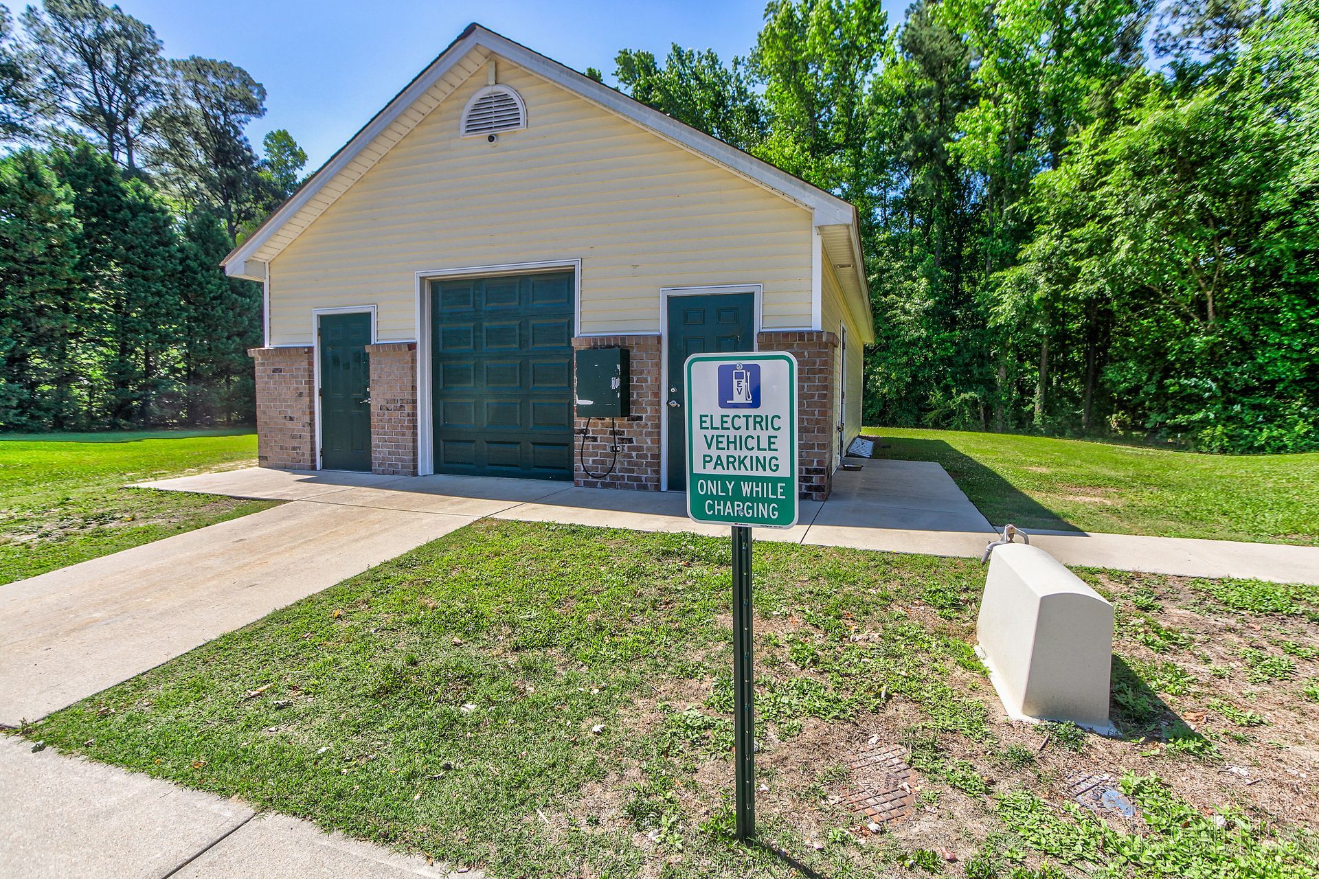 Maintenance Shed with Electric Car charging station