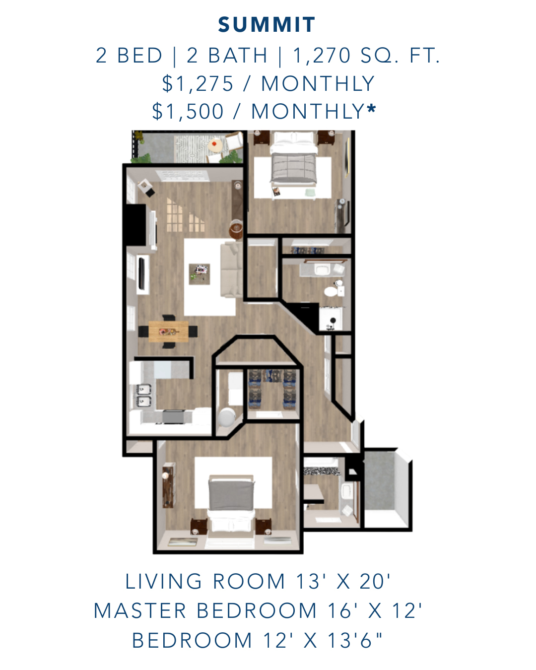 Summit 2-Bedroom Floor Plan
