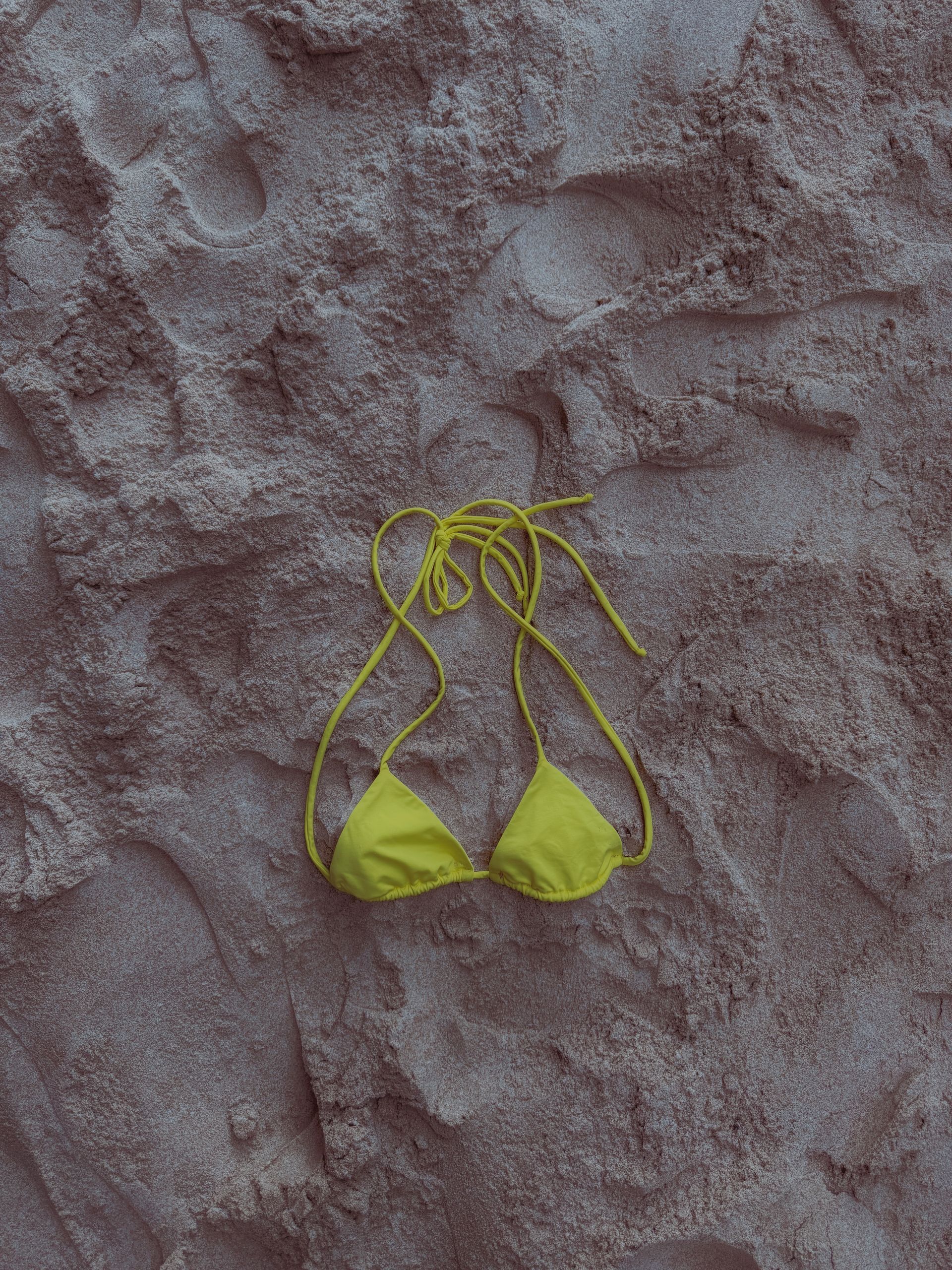 Top Biquíni Cortininha Amarelo com Proteção UV50+ | Biquini Amarelo