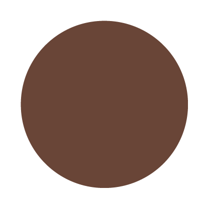 A solid brown circle against a white background.