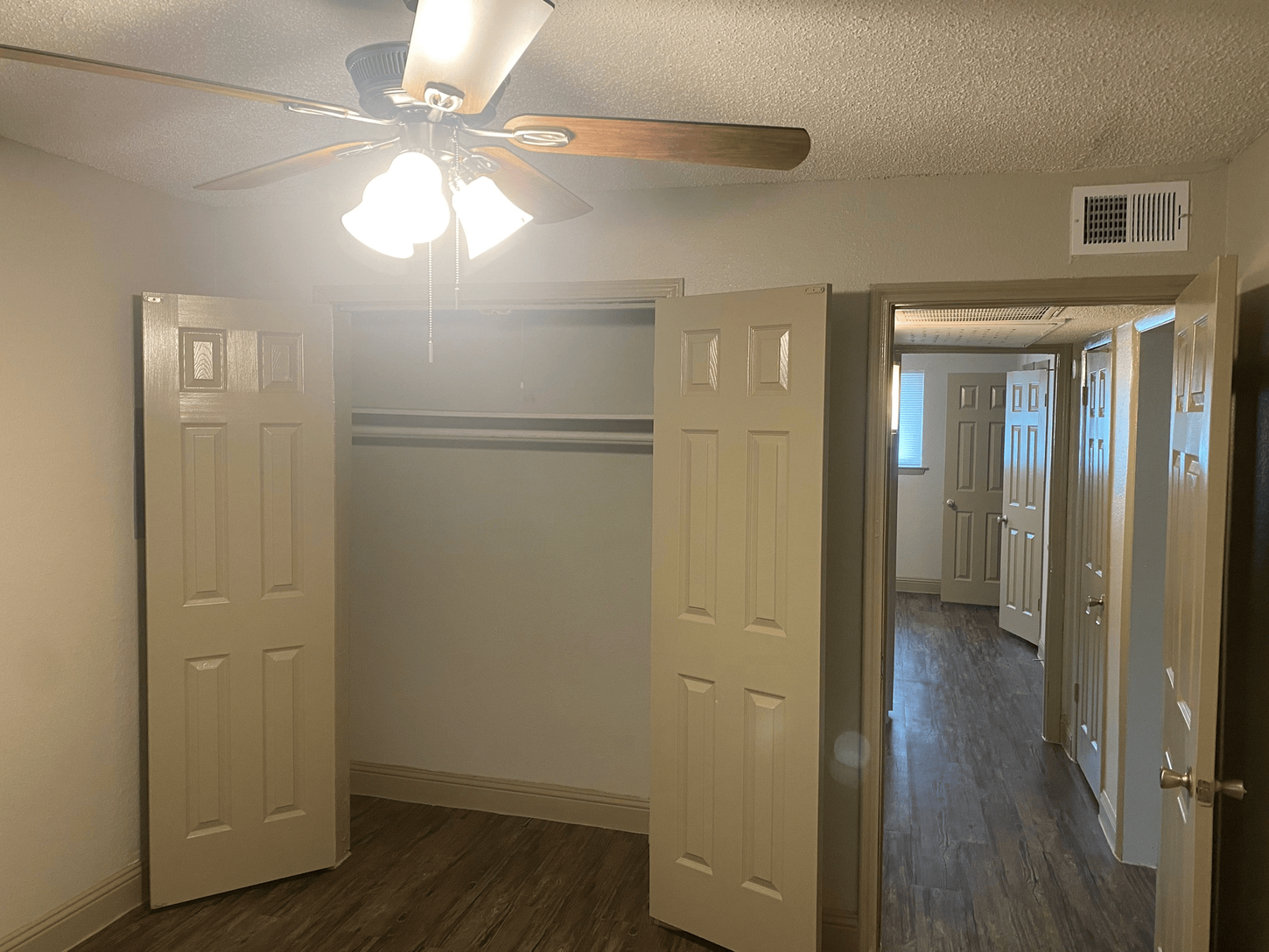 bedroom with closets 