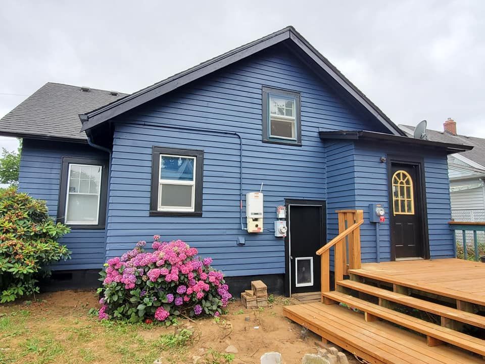 House with Blue Siding — Portland, OR — A-Team Construction Remodeling and Roofing LLC