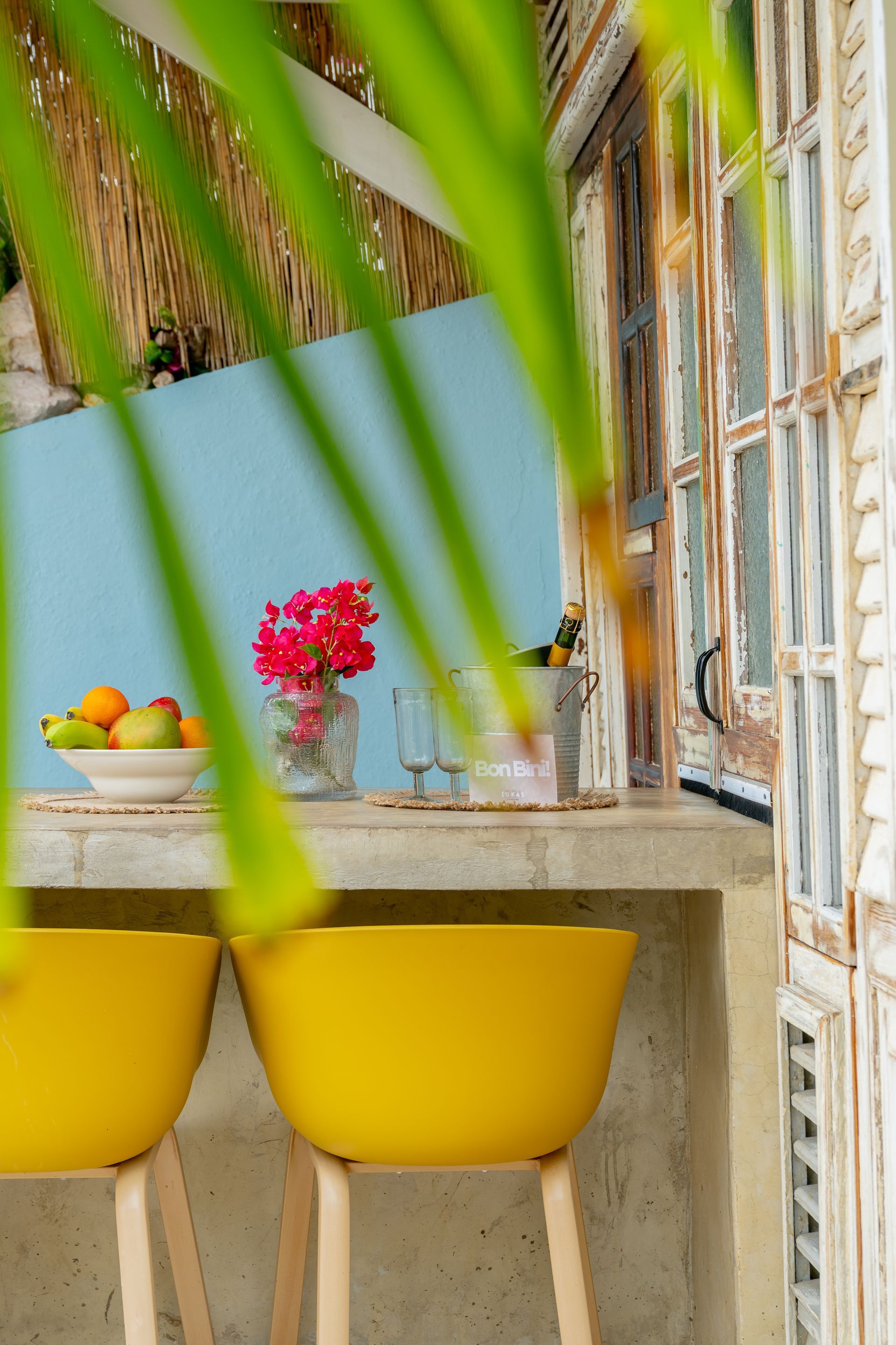 Prosecco served and fire lit to enjoy a good barbecue