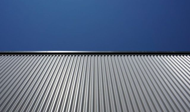 Newly installed metal sheet roof and painted in brown. Picture taken in Wollongong, NSW.