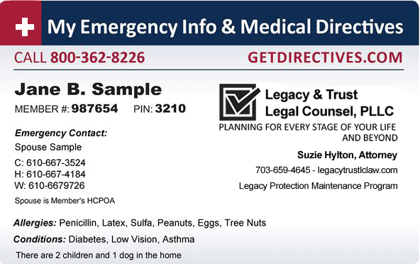 Sample Emergency Card