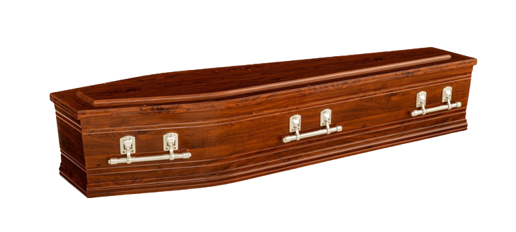 Brown Raised Lid Coffin — Our Gold Coast Funeral Products in Gold Coast, QLD