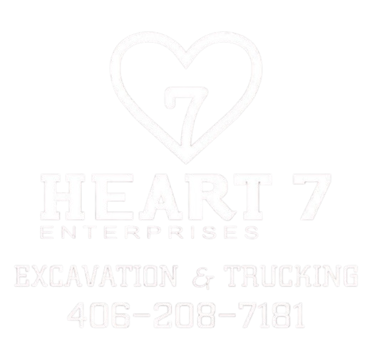 Logo for Heart 7 Enterprises, featuring a heart with the number "7" inside and business information.