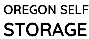 Oregon Self Storage text in black.