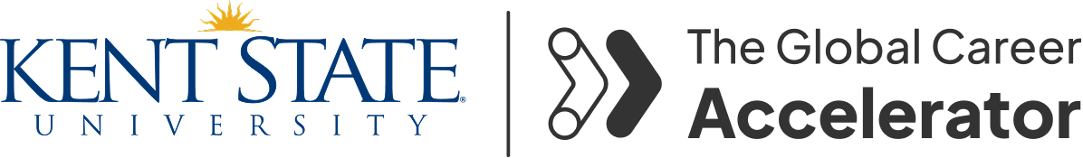 Kent State University and The Global Career Accelerator logo.