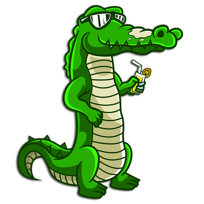 Crocodile With Drinks