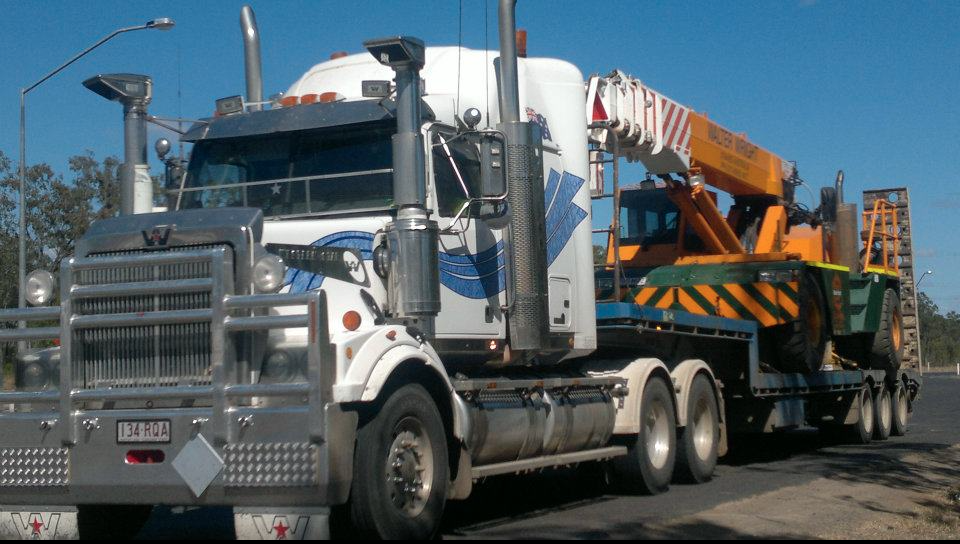 Crane On The Back Of Our Truck - Super Sonic Couriers in West Mackay, QLD