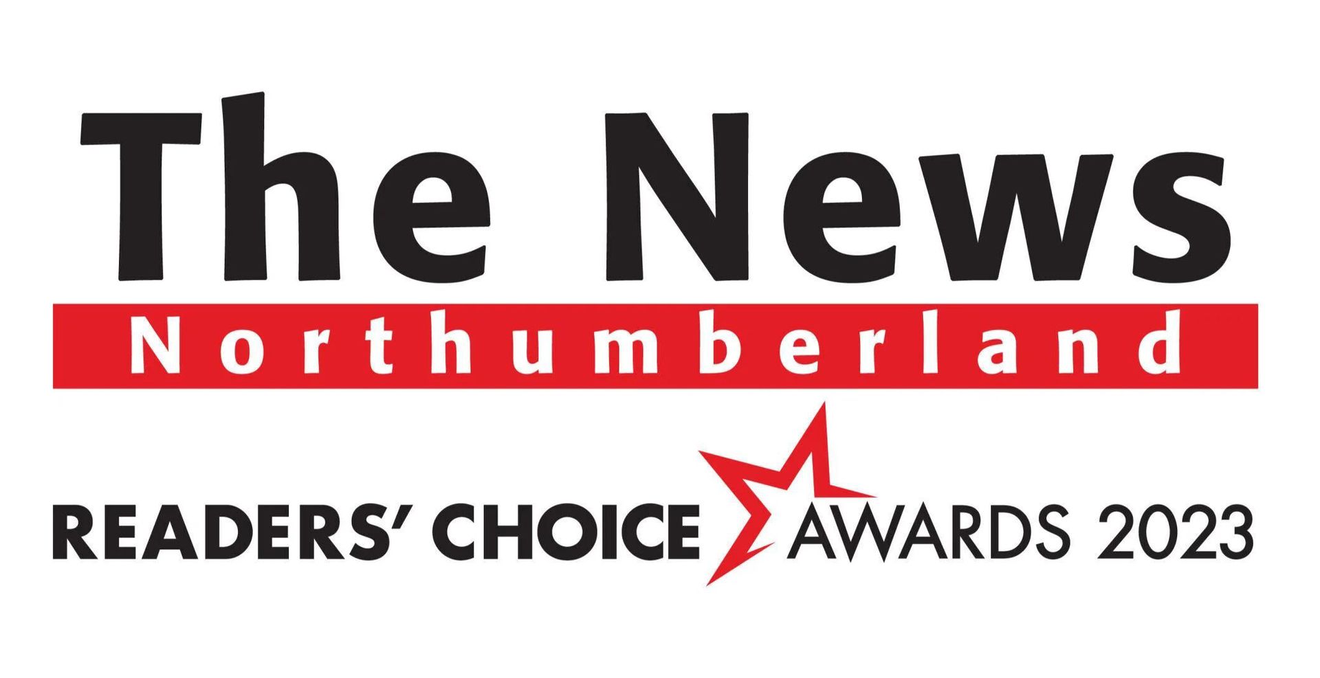 The News Northumberland logo. Readers' Choice Awards 2023 with a red star graphic.
