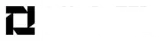 A black and white logo with a shadow on a white background.