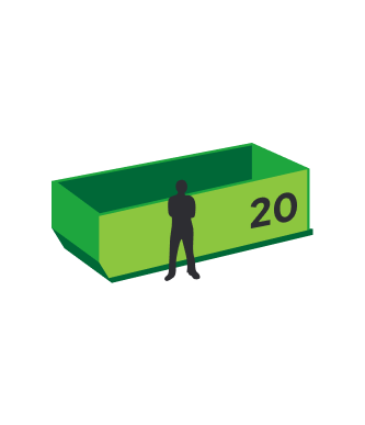 A silhouette of a man standing next to a green dumpster.