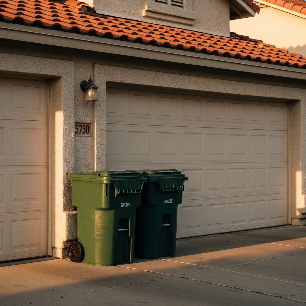 A green dumpster filled with cardboard boxes is sitting on the side of the road.