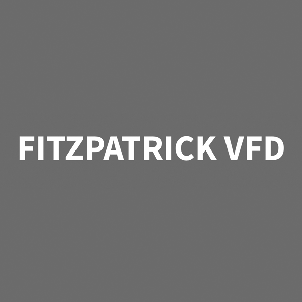 The logo for fitzpatrick vfd is on a gray background.