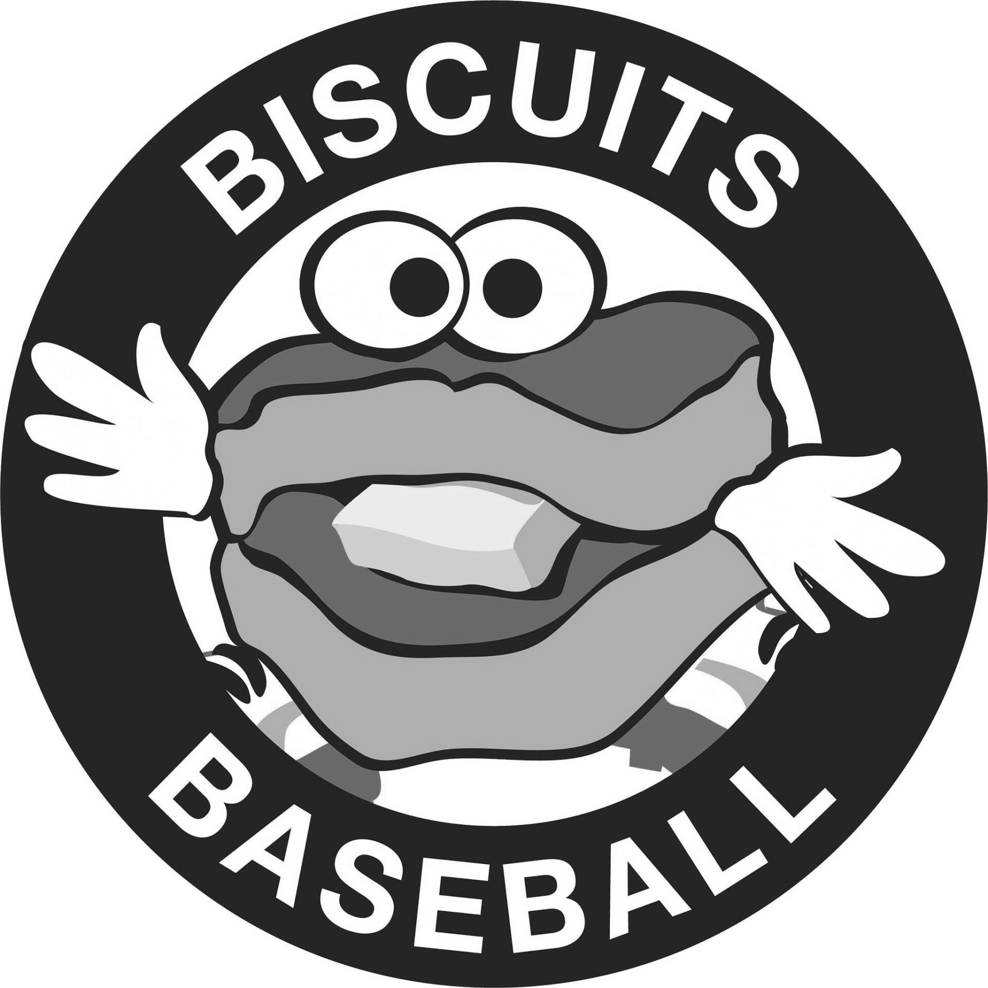 A black and white logo for biscuits baseball