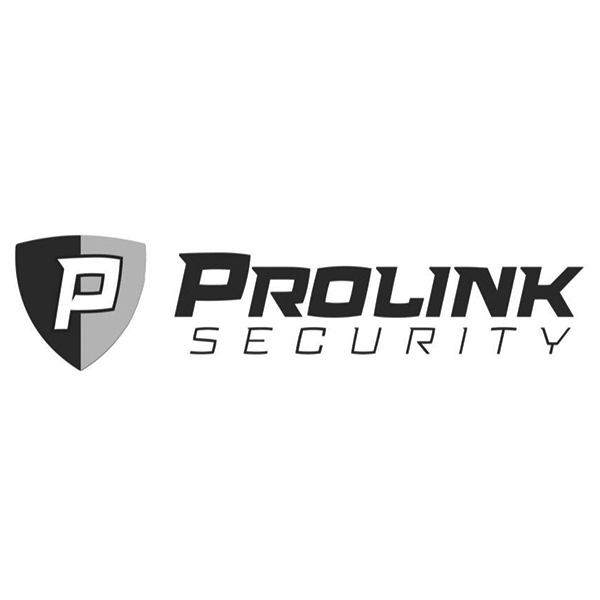 A black and white logo for prolink security