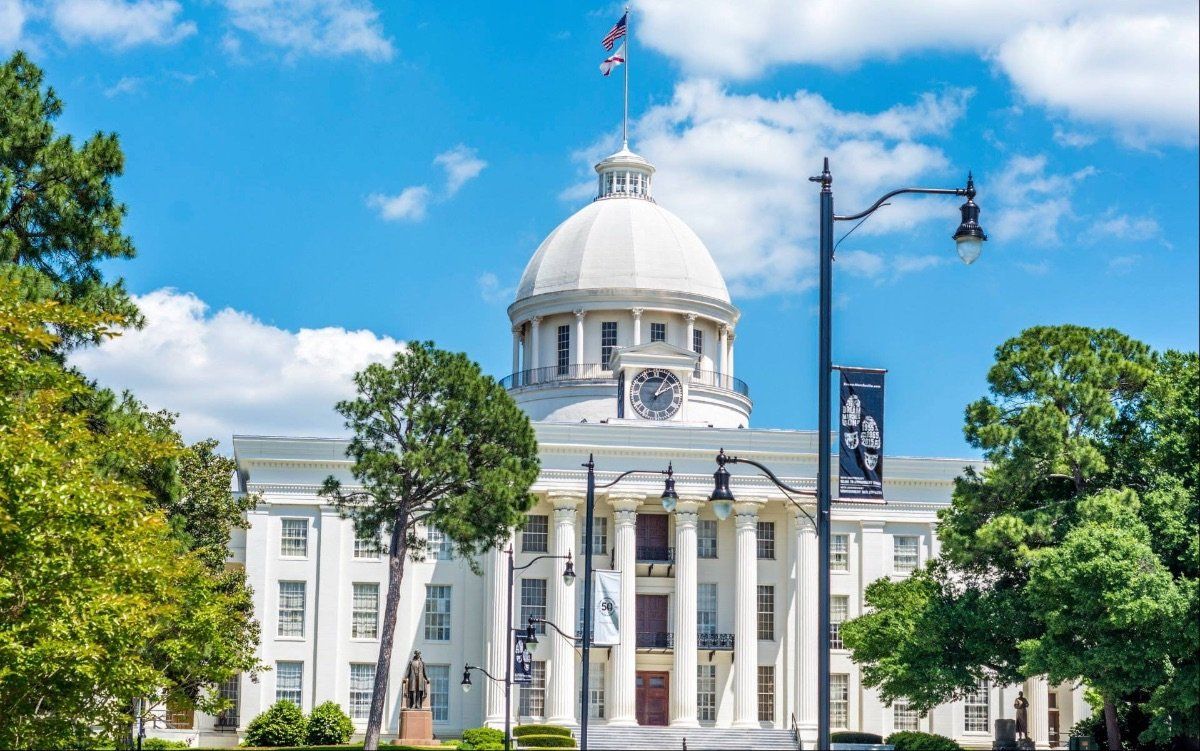 The Alabama Capitol building in Montgomery, Alabama