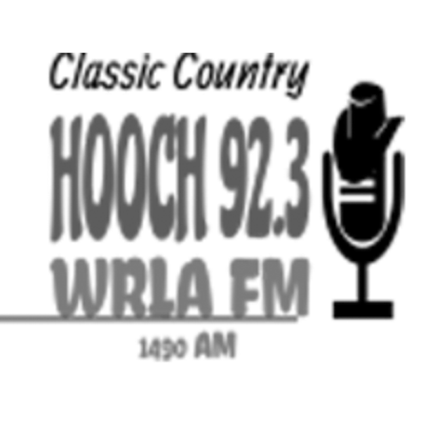A black and white logo for classic country hooch 92.3
