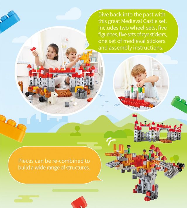 PolyM Castle Set – Gioco Di Costruzione 76 Pezzi Per Bambini, Multicolore (760026) - 4