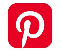 Pinterest app icon, white