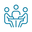 Icon representing shared support and emotional connection