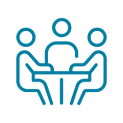 Icon representing shared support and emotional connection