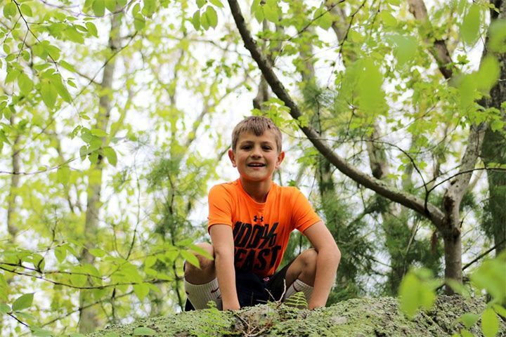 boy inside forest