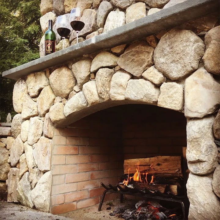 fireplace and drink