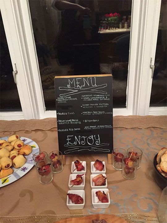 menu written on board