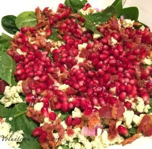 Pan Seared Scallops Over Warm Spinach Pomegranate Salad