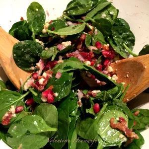 Pan Seared Scallops Over Warm Spinach Pomegranate Salad