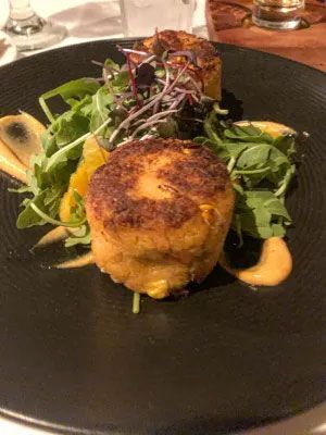food on black plate