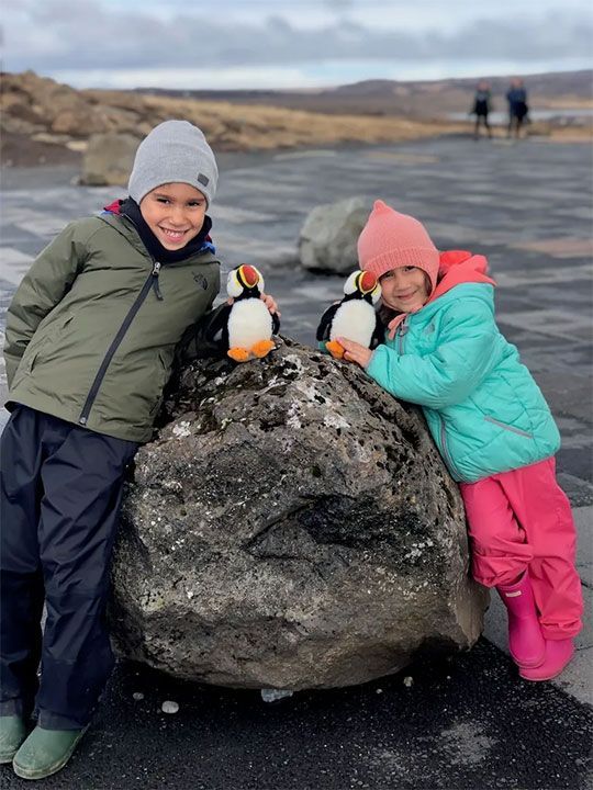 children with soft toy