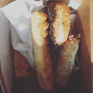 andwich in a box on a table