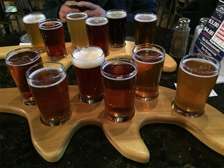 glass filled with beer