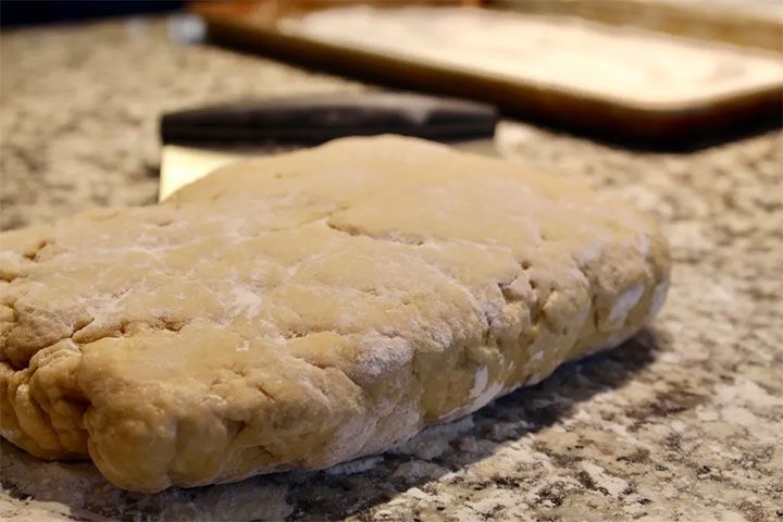 dough on a countertop