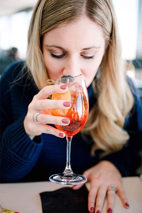 woman having drink