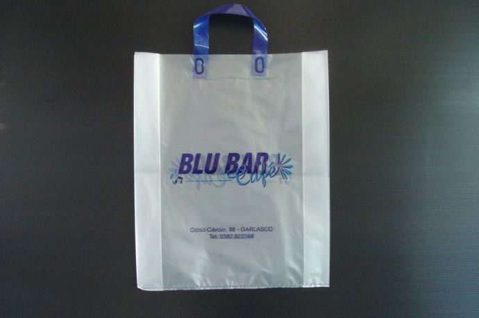 blue branded shopper