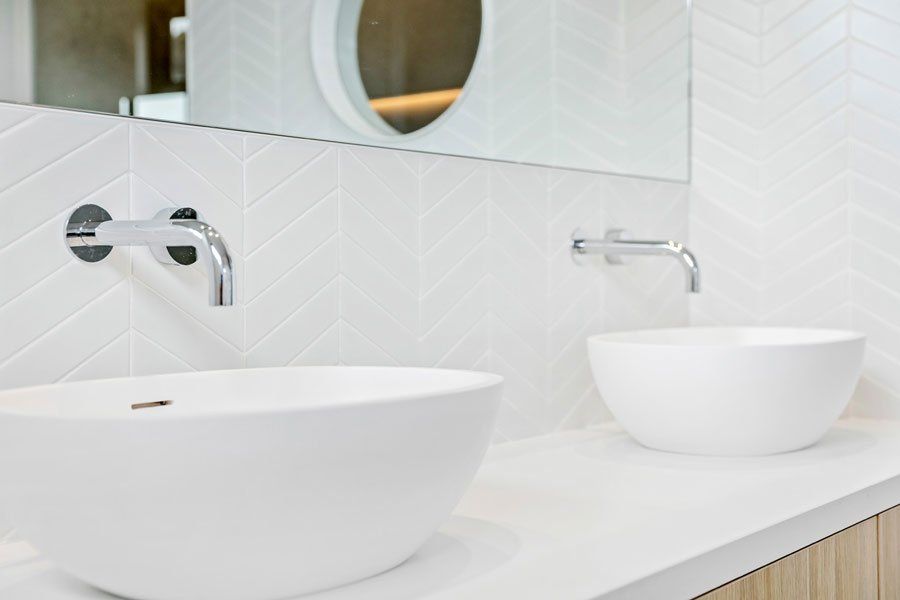 White Double Sink — Rye, VIC — Quin Wyatt Building Designers
