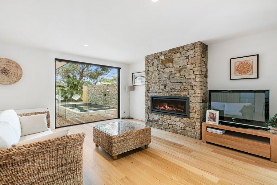 Elegant Living Room Design — Rye, VIC — Quin Wyatt Building Designers