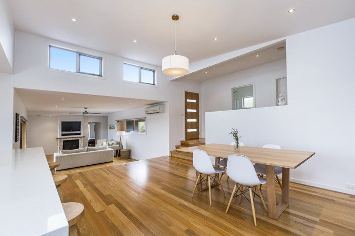 Clean White Kitchen — Rye, VIC — Quin Wyatt Building Designers