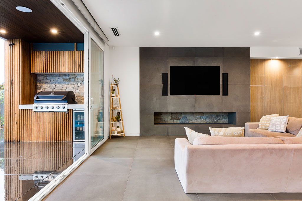 Living Room Beside Patio — Rye, VIC — Quin Wyatt Building Designers