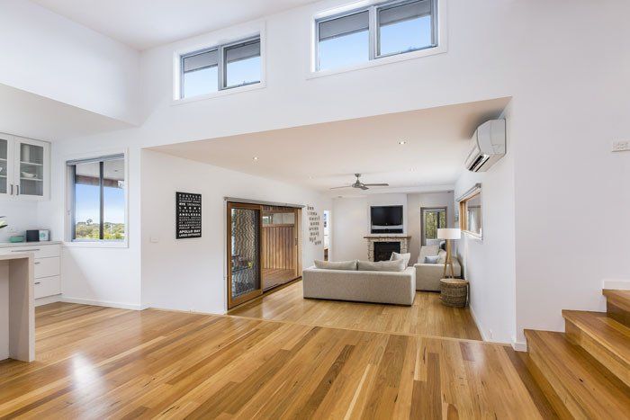 Living Room And Wide Kitchen — Rye, VIC — Quin Wyatt Building Designers