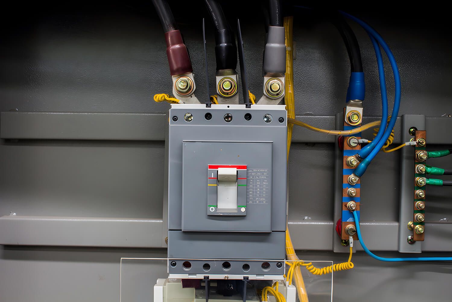 Main Breaker and Wire Connectors — Electrical Services in Armidale, NSW